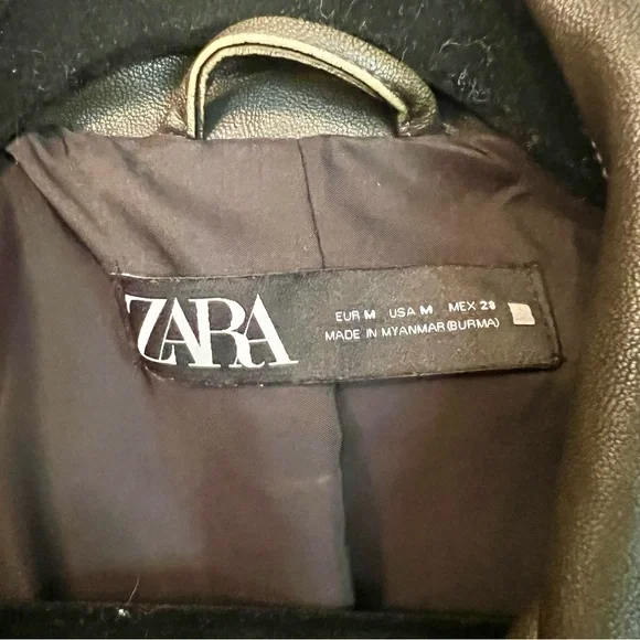 Zara Vegan Leather Jacket in Dark Brown • Size Medium • NEW WITH TAGS - Picture 11 of 12